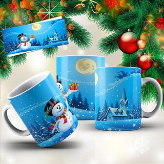 Cốc sứ cao cấp có quai cầm in hình giáng sinh Merry Christmas  dễ  thương - Cốc quà tặng Noel