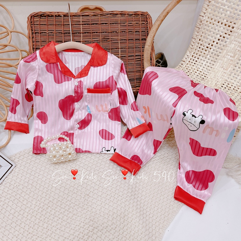 Đồ bộ Pijama dài tay chất gấm họa tiết cực xinh mặc nhà cho bé Namkidshop (V535)