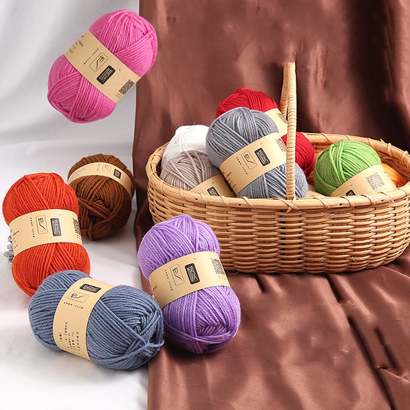 50g 39 màu Len milk cotton bông mềm sữa bông dệt kim sợi chống pilling chất lượng cao dệt kim 4 lớp bông sợi cho crochet khăn len mũ búp bê thủ công