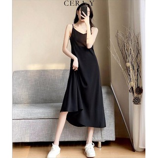 Đầm hai dây dáng dài CERA-Y chất lụa basic  CRD001