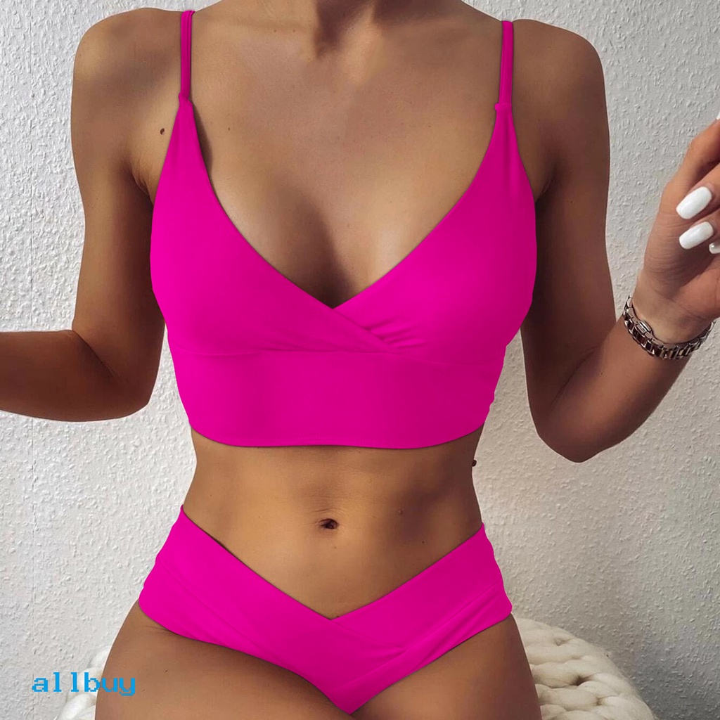 Bộ Đồ Bơi Bikini Hai Mảnh Dây Chéo Phía Trước Dành Cho Nữ