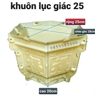 Khuôn đúc chậu cây cảnh lục giác 25cm*cao 20cm