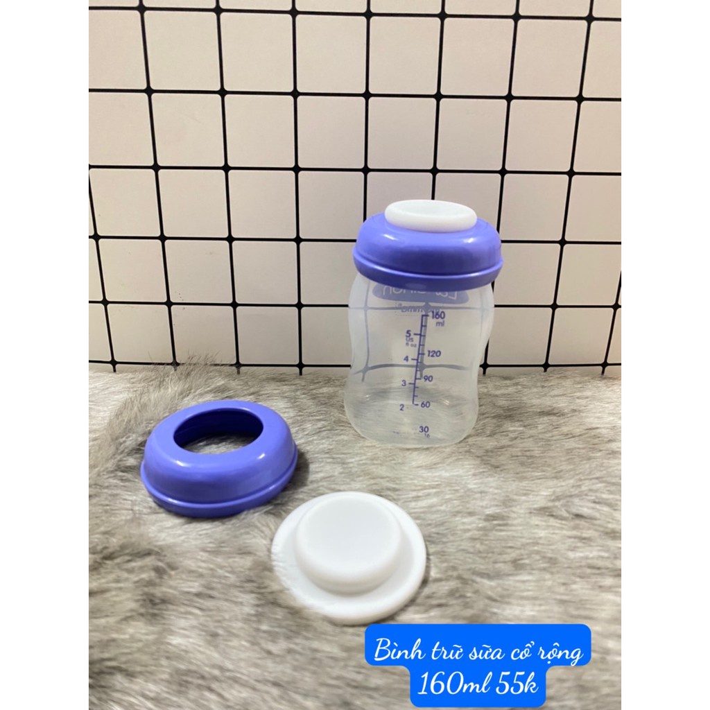 Bình trữ sữa cổ rộng không BPA FREE 160ml/240ml màu tím cho bé