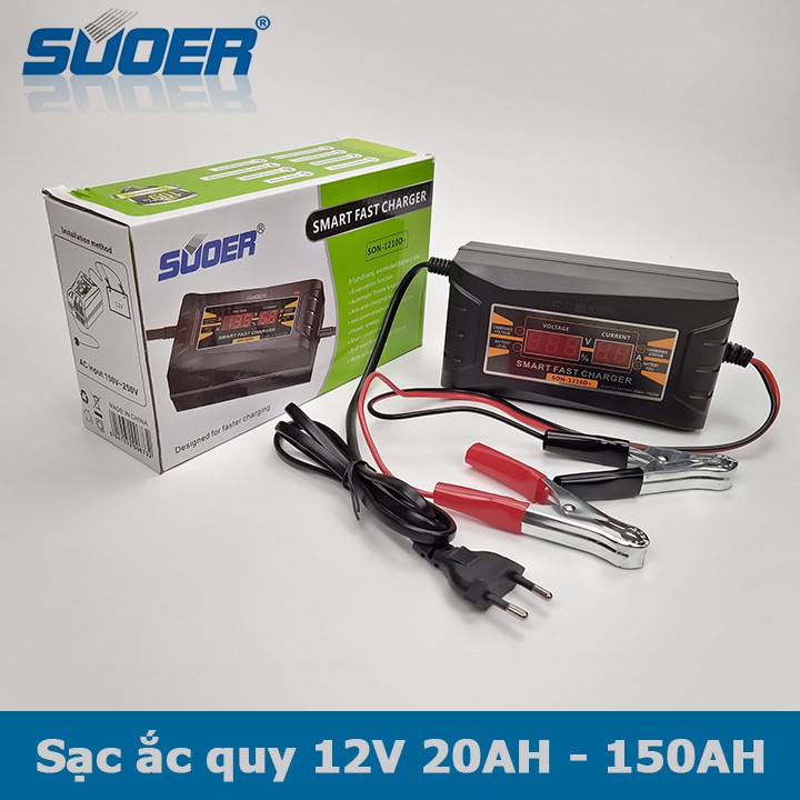 Sạc ắc quy Suoer 12V SON-1210D+ (20ah - 150ah) SON-1206D (12ah - 100ah)