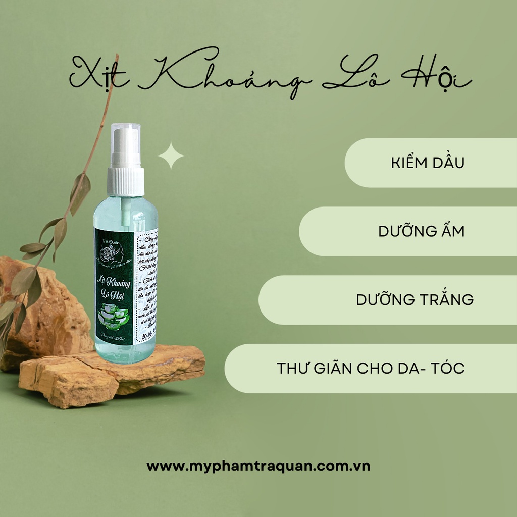 Xịt Khoáng Lô Hội (Nha Đam) Dưỡng Da Cấp Ẩm Mịn Màng Làm Dịu Da Dưỡng Trắng Nhẹ Nhàng An Toàn Trà Quán 100ml