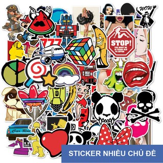 Sticker dán decal trang trí chống nước size to nhiều chủ đề