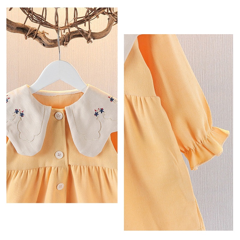 Đầm Dài Tay Phong Cách Hàn Quốc Đáng Yêu Dành Cho Bé Gái 0-4 Tuổi