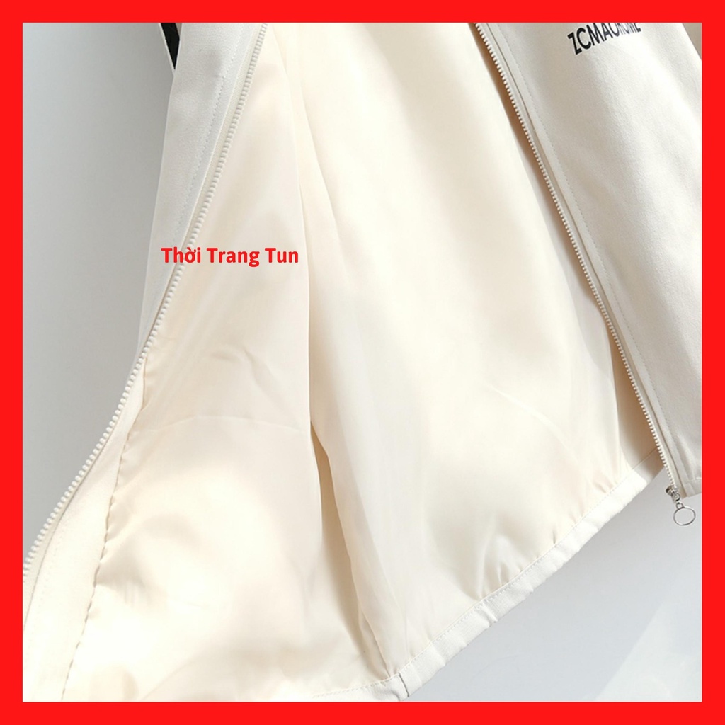[Tặng Túi Đeo] Áo Khoác Gió Viền Tay Nữ Form Rộng Hot Trend