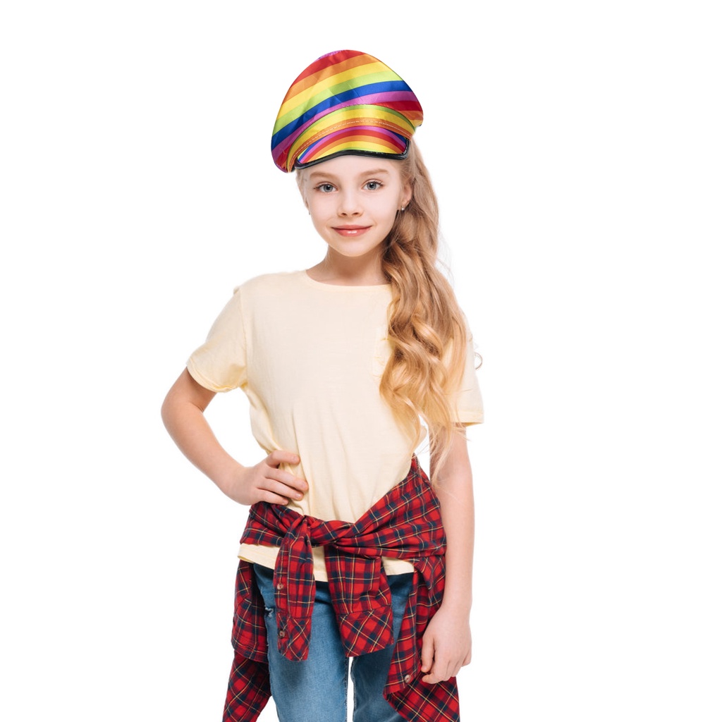 Nón Thuyền Trưởng Màu Cầu Vồng Dùng Hóa Trang Độc Đáo❤️