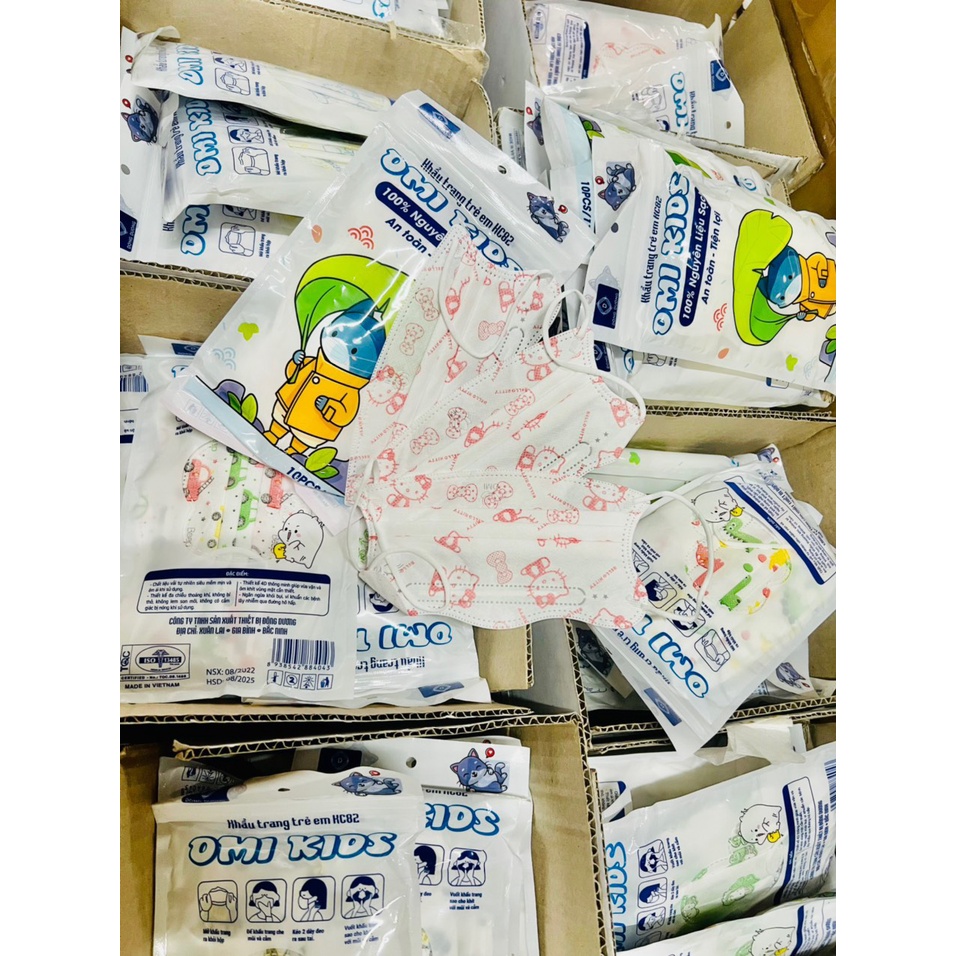 Khẩu Trang Cua Trẻ Em Omi Kids Nhiều Màu Sắc Dễ Thương, khẩu trang trẻ em