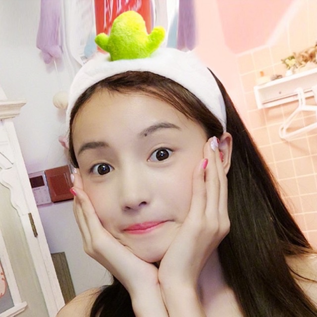 【kifli】Băng đô mầm cây, xương rồng chất vải nhung mềm mịn