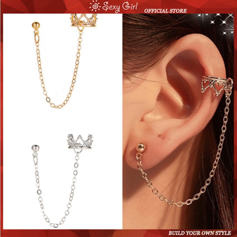 1 Bông Tai Thời Trang Kiểu Kẹp Hình Vương Miện Kiểu Punk Cho Nữ