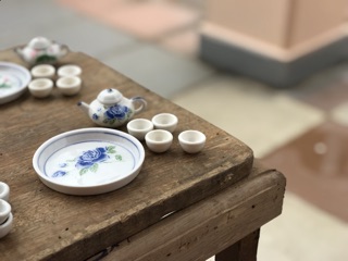 Bộ ấm trà gốm sứ mini trang trí tiểu cảnh