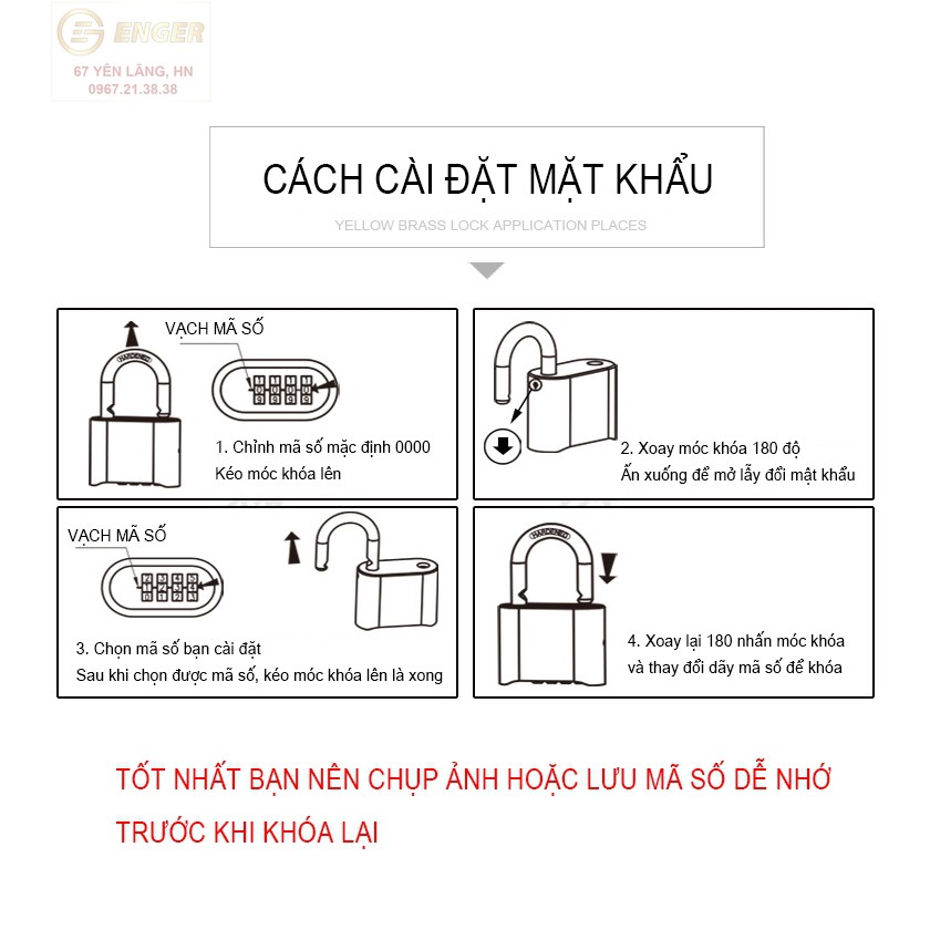 Ổ Khóa Mã Số Hợp Kim Kẽm Siêu Chống Thấm Nước Tiện Dụng Y126/50/127/1 [Sỉ Inb]