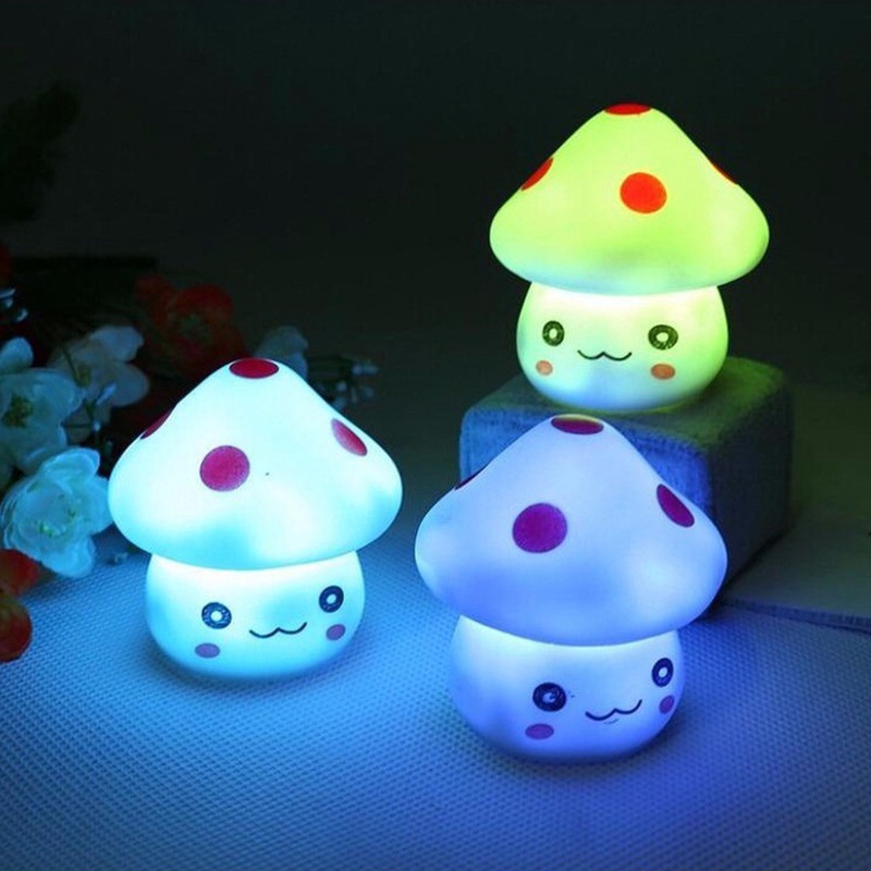 1 Đèn led Hình Cây Nấm Dễ Thương Trang Trí Phòng Ngủ Cho Bé