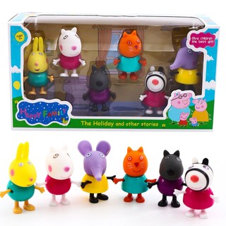 Hộp đồ chơi gia đình nhà lợn Peppa Pig 6 con