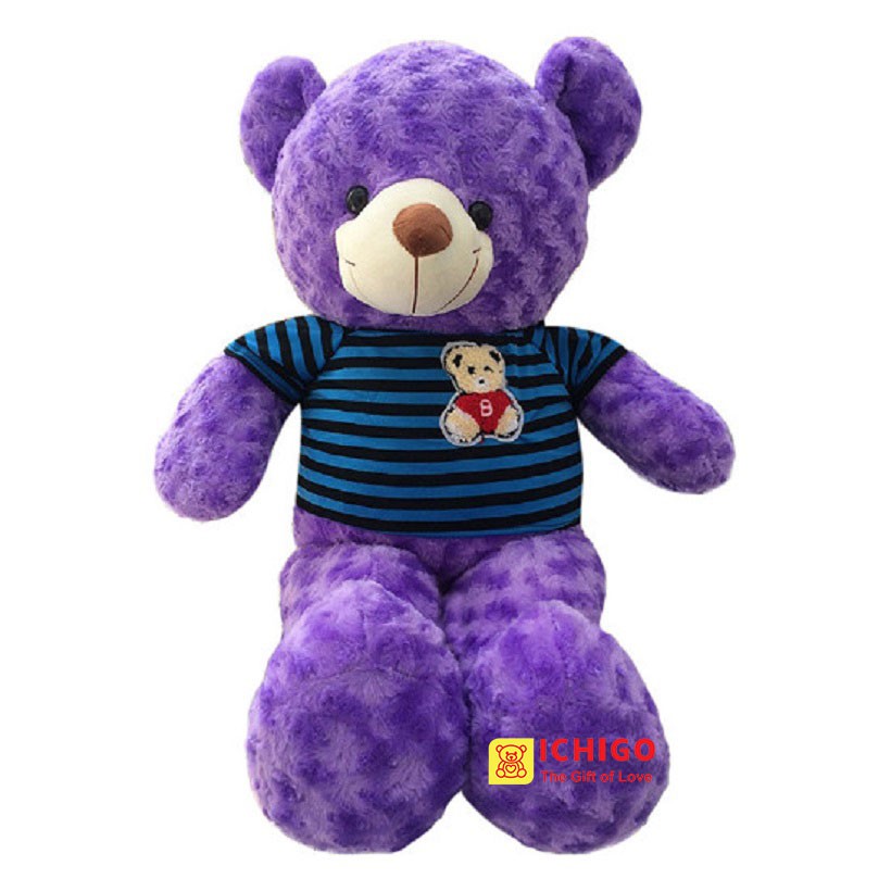 GẤU BÔNG TEDDY CAO CẤP KHỔ VẢI 1M MÀU TÍM CÀ ĐẢM BẢO 100% GÒN