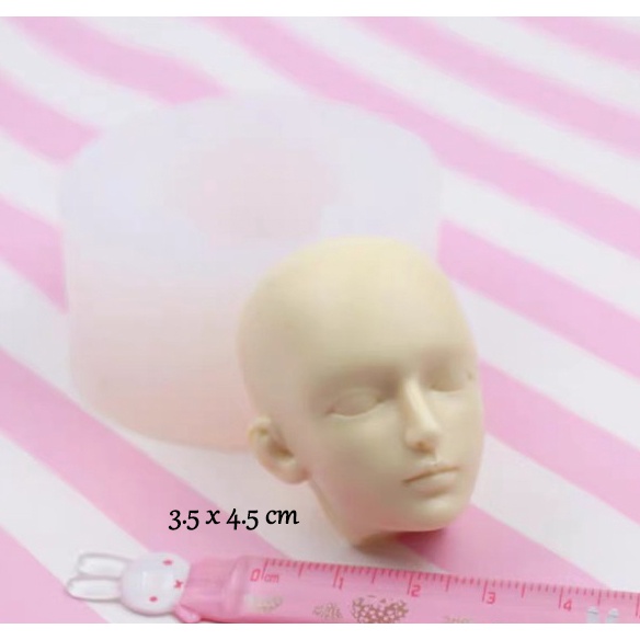 Khuôn silicone trong dẻo mặt nam nặn tượng đất sét, chibi, clay doll