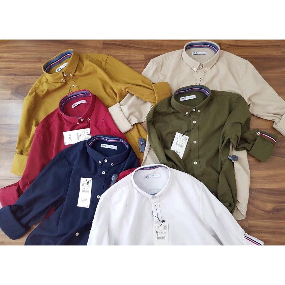 Áo sơ mi ZR nhiều màu vải oxford nút cổ