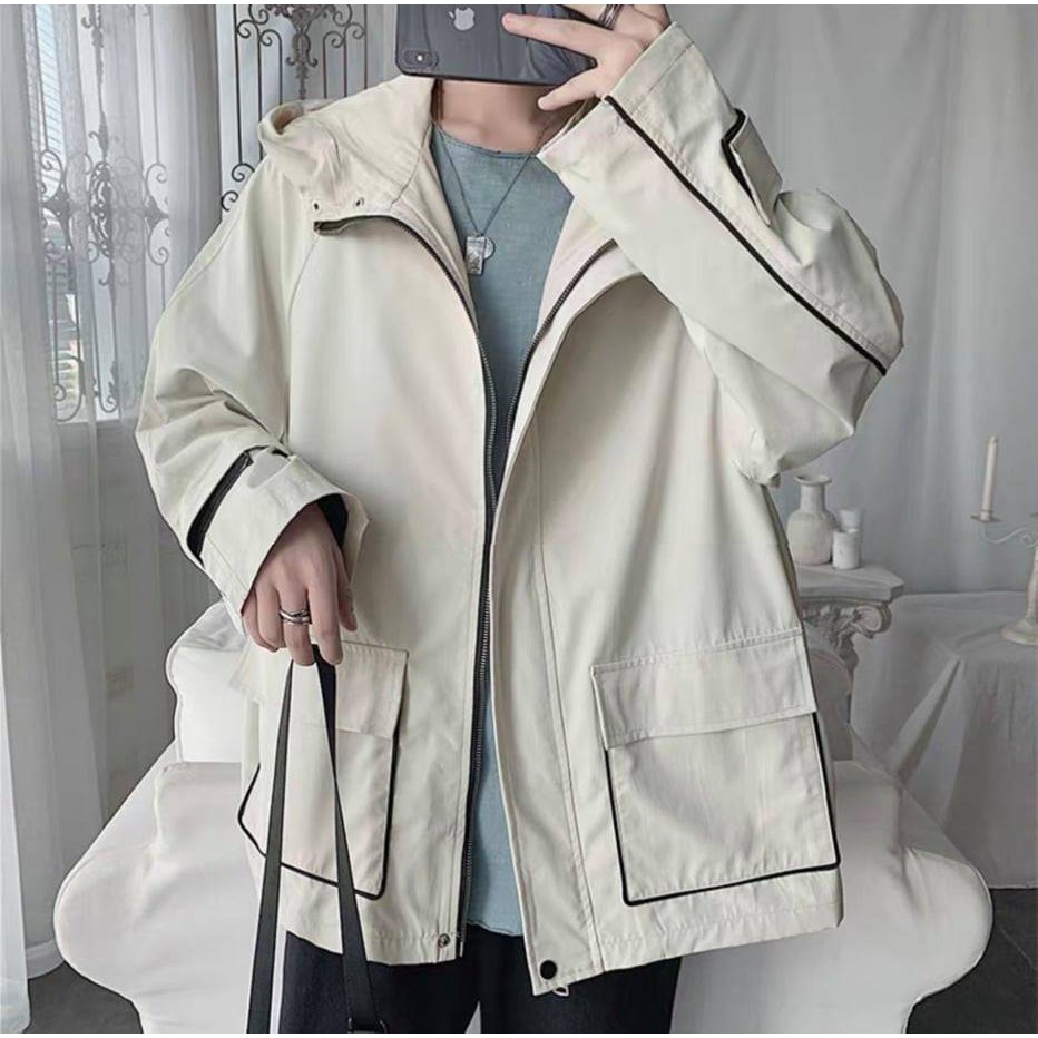 Áo khoác Teddy bóng chày form rộng unisex nam nữ be đen đẹp