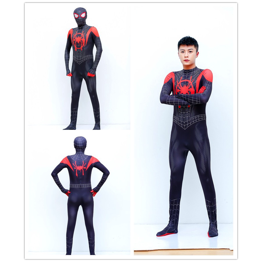 Trẻ em  Những cậu bé Đen Người nhện Cosplay Trang phục Bộ đồ liền thân Halloween Buổi tiệc Sinh nhật Quần áo