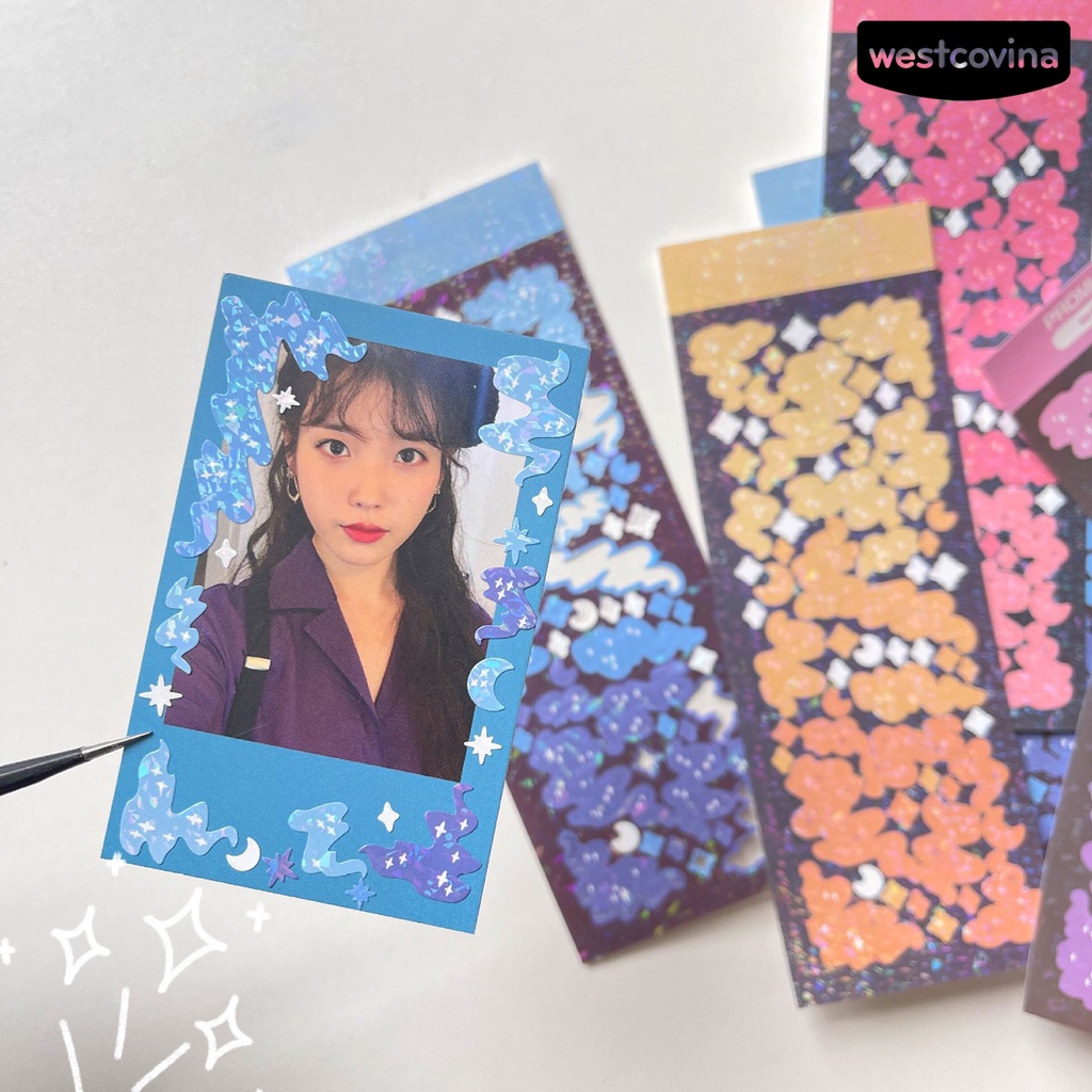 [Hot]✍Miếng Dán PVC Màu Gradient Độc Đáo Trang Trí Sổ Tay