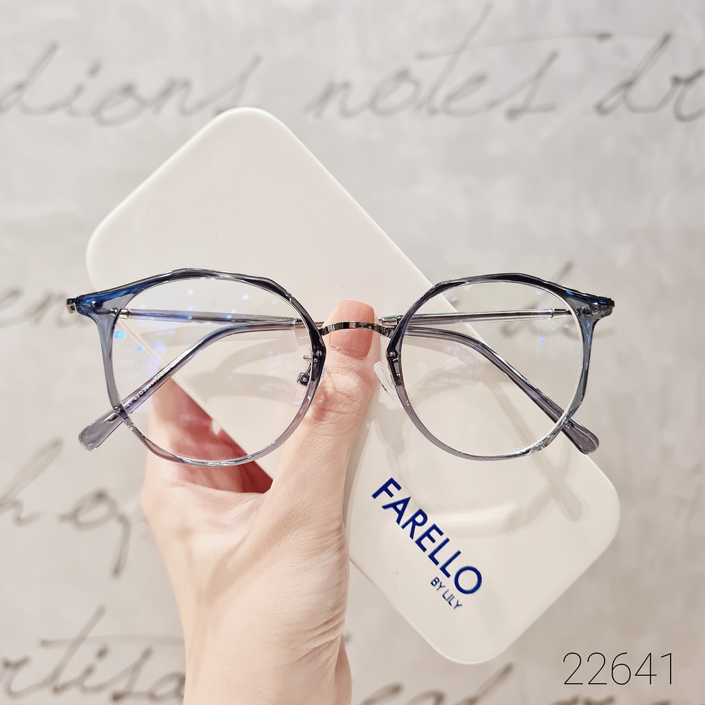 Kính mắt nữ cao cấp LILYEYEWEAR mắt tròn to cá tính càng kính mảnh màu sắc thời trang 22641