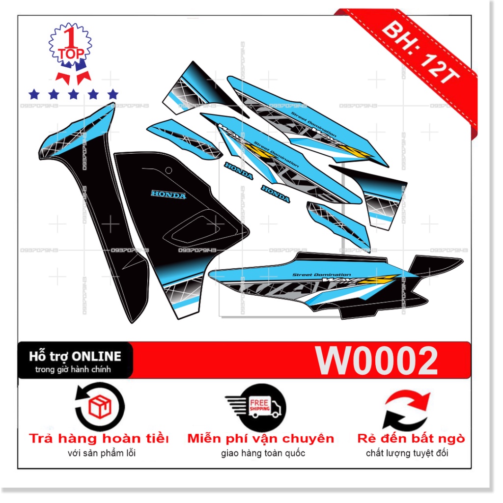 ( Quí khách vui lòng mang ra tiệm cho thợ dán ) Tem wave S 110 2017