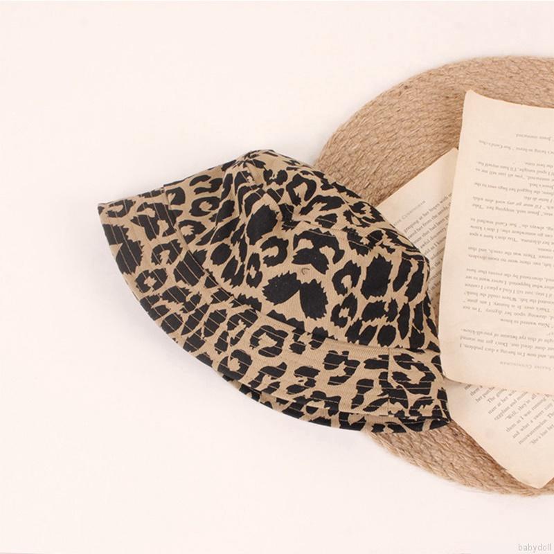 Nón bucket họa tiết da báo và cây cối thời trang cho bé