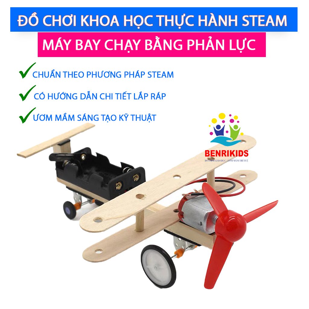 Đồ Chơi Stem Bộ Lắp Ghép Máy Bay Phản Lực Bằng Gỗ Theo Phương Pháp Giáo Dục Khoa Học Stem Steam