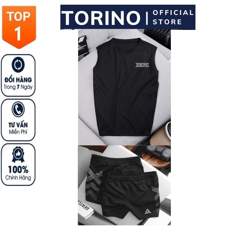 [𝐂𝐎𝐌𝐁𝐎 𝐓𝐎𝐑𝐈𝐍𝐎] Bộ Quần Áo thể thao nam, tập gym, chơi thể thao, logo nổi cao cấp chất vải Thun Thái co giãn