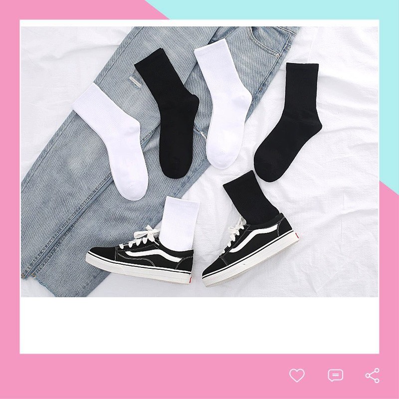 Tất cao cổ Movamo trơn đơn giản dày dặn phong cách unisex  TN34