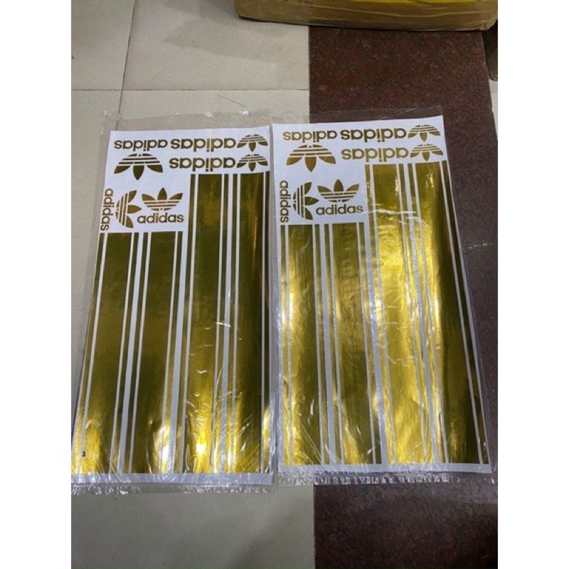 Tem decal adidas màu vàng gold cực sang xịn đẹp