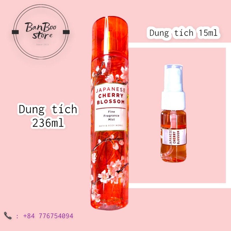 [ JAPANESE CHERRY BLOSSOM ] Xịt thơm toàn thân Bodymist
