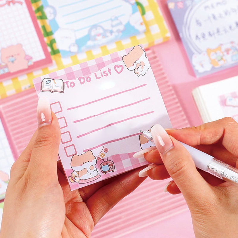 Set 50 Tờ Giấy Ghi Chú Họa Tiết Động Vật Hoạt Hình Đáng Yêu