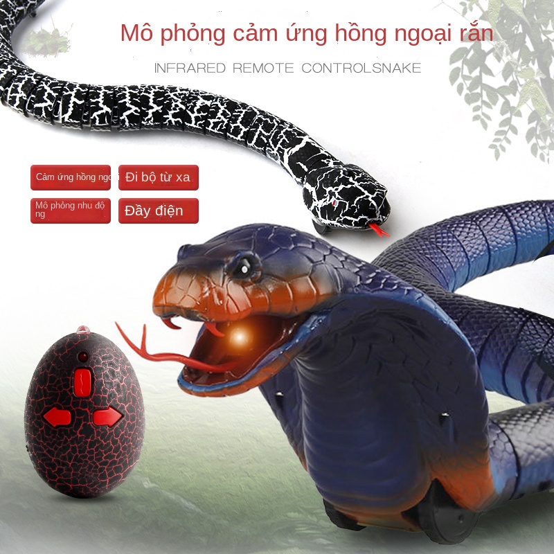 Đồ chơi lắt léo mới lạ Điều khiển từ xa Rắn hổ mang vui nhộn Cảm biến hồng ngoại Mô phỏng con