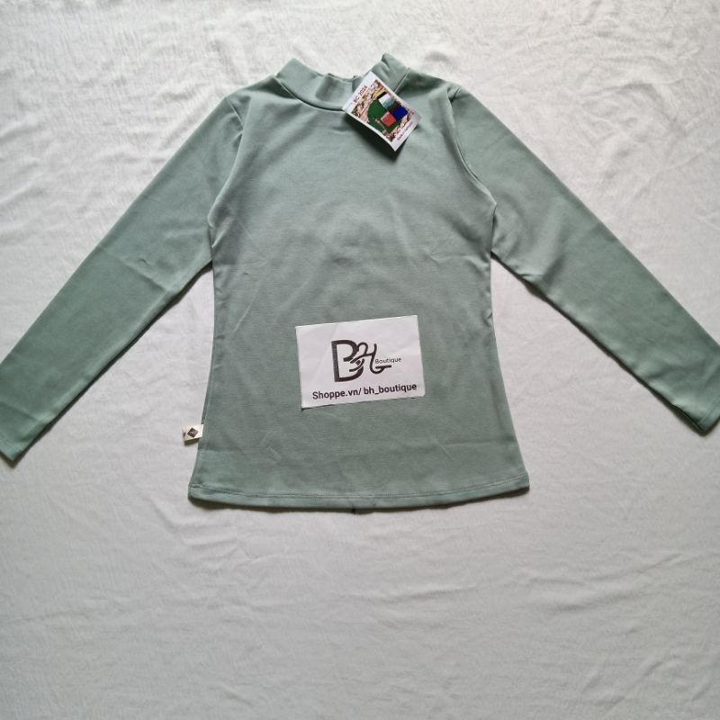 Áo Thun Tay Dài Cổ Lọ Nữ Chất Liệu Borip Cotton Co Giãn Ôm Dáng , Áo Thun Cổ Cao 3 Phân Giữ Nhiệt Bc2024