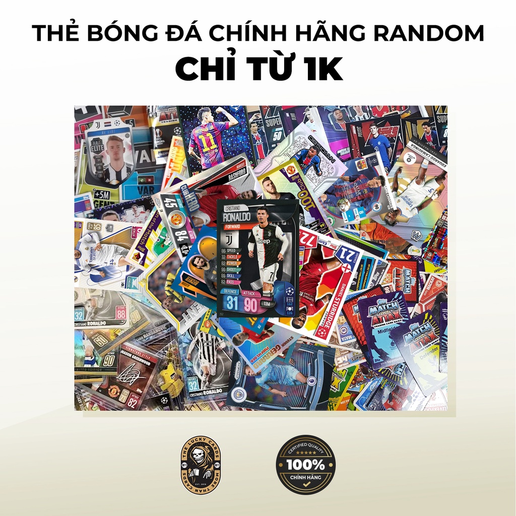 Thẻ Cầu Thủ Bóng Đá Ngẫu Nhiên Đủ Độ Hiếm Chính Hãng Match Attax và Panini | The Lucky Cards