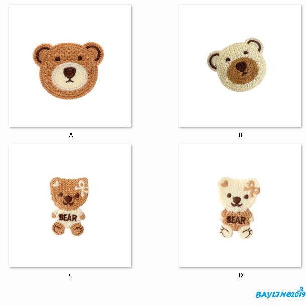 BAY-Kẹp tóc vải hình gấu hoạt hình dễ thương và phụ kiện tóc màu be/ nâu cho nữ