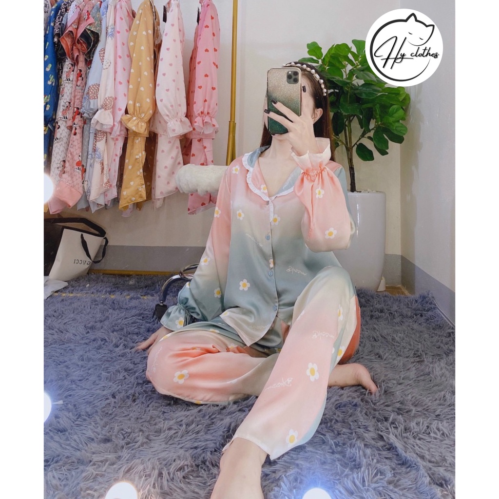 BỘ NGỦ LỤA DÀI TAY loang mango mềm mịn / pyjama tay dài