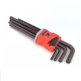Bộ lục giác nâu cao cấp Kapusi đầu bi, đầu bông 9 cây