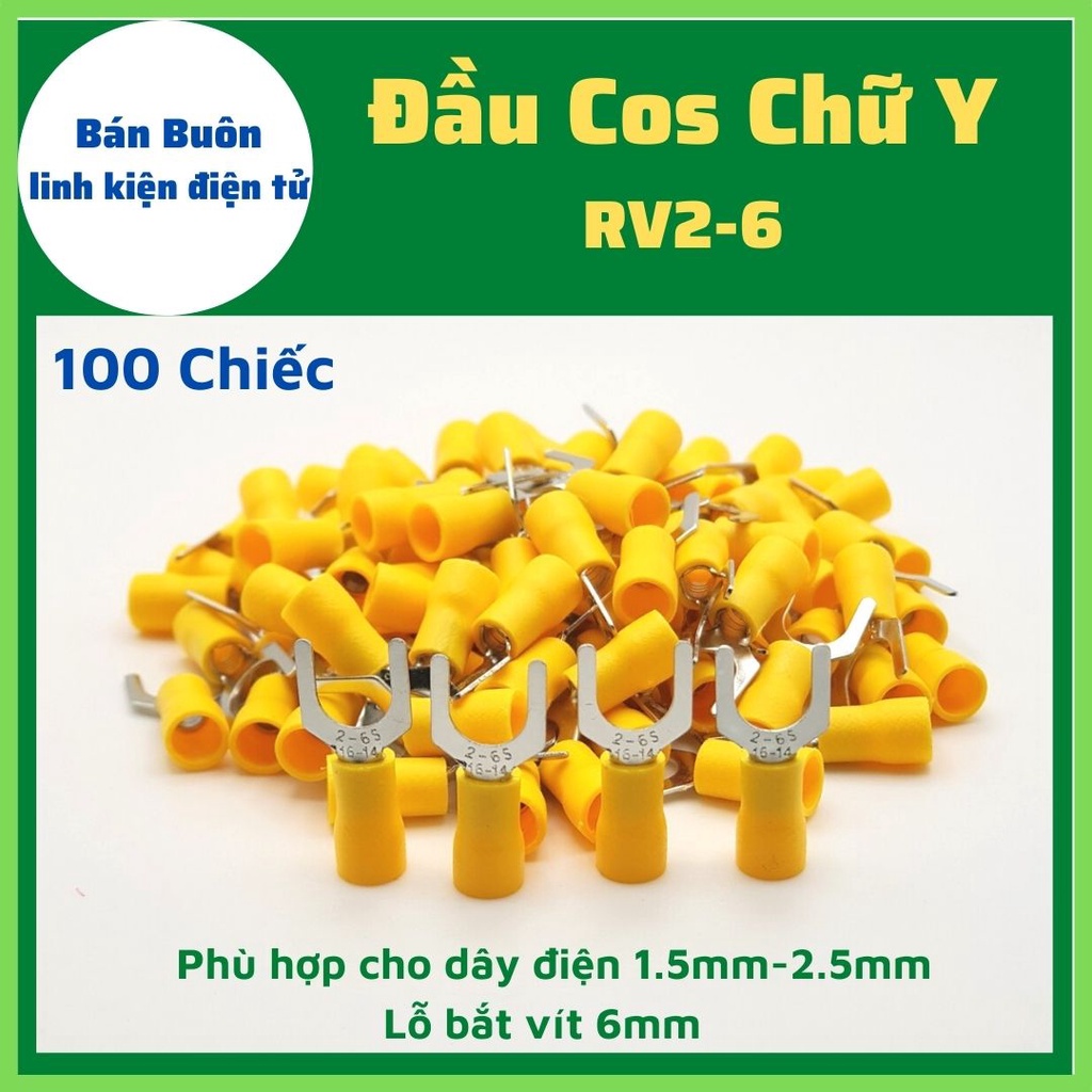 100 Đầu cos chữ y2-6, đầu cos dây điện 2.5mm