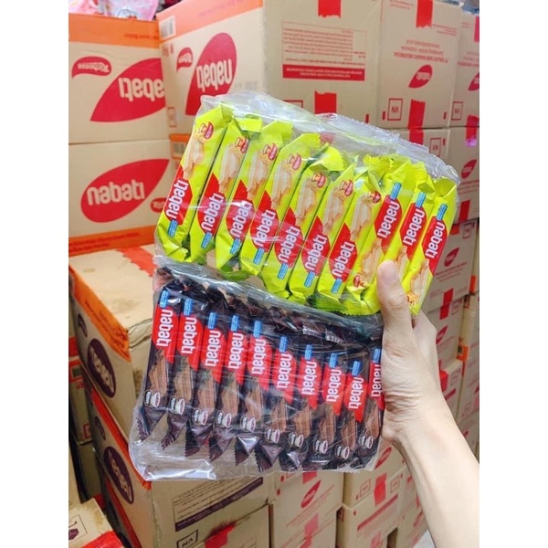 Bánh Xốp Nabati Lốc 10 Bịch - Bánh Phô Mai , Socola