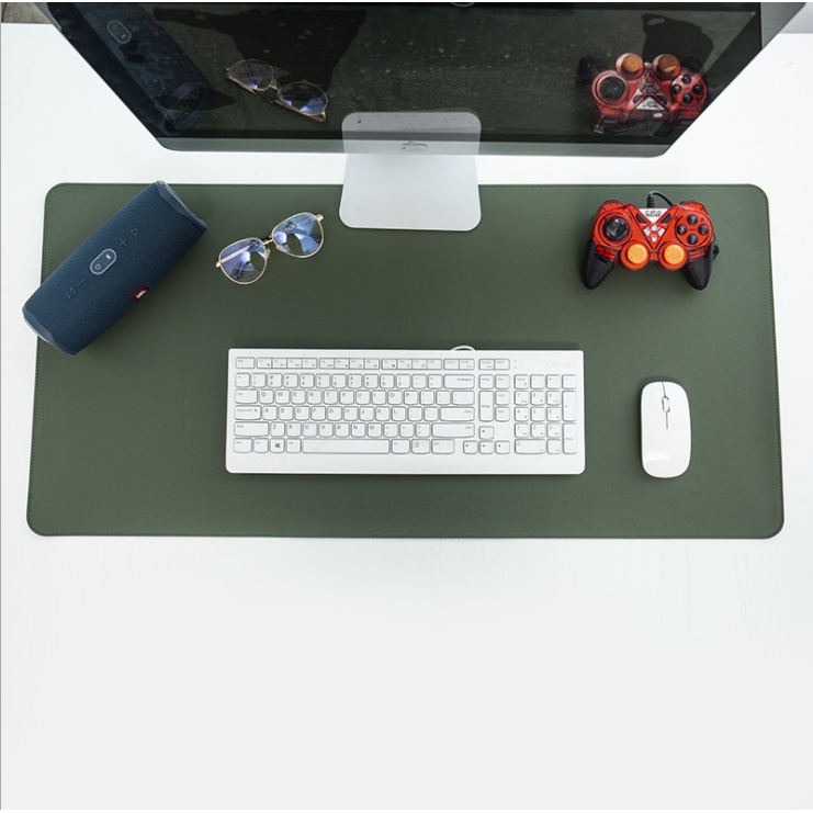 [Mẫu Mới Bo Viền] Miếng Lót Bàn Làm Việc DeskPad Da Cỡ Lớn Kiêm Bàn Di Chuột Máy Tính Mouse Pad Chống Nước Cao Cấp