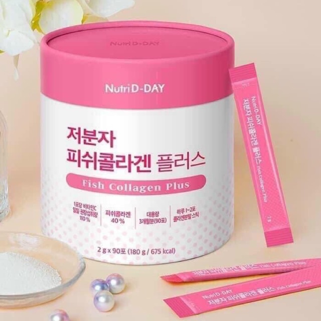 Collagen Cá Nutri d day Fish Collagen Plus Hàn Quốc hộp 180g (3 tháng)