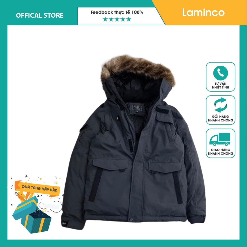 Áo khoác parka dáng dài nam, lót phao đại hàn thời trang Hàn Quốc LAMINCO V1350