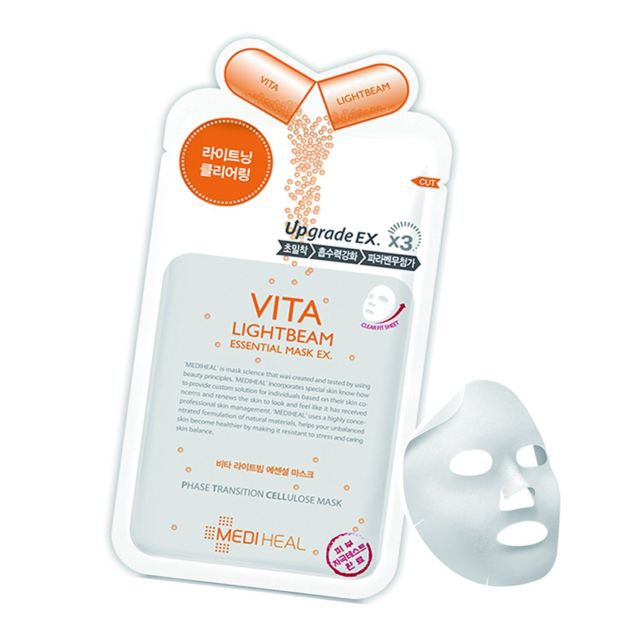 Mặt Nạ Vitamin Lightbeam Giúp Làm Trắng Sáng Da Mediheal Essential Mask Ex 24ml - VITA LIGHTBEAM