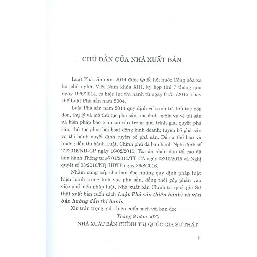 Sách - Luật Phá Sản (Hiện Hành) Và Văn Bản Hướng Dẫn Thi Hành | BigBuy360 - bigbuy360.vn