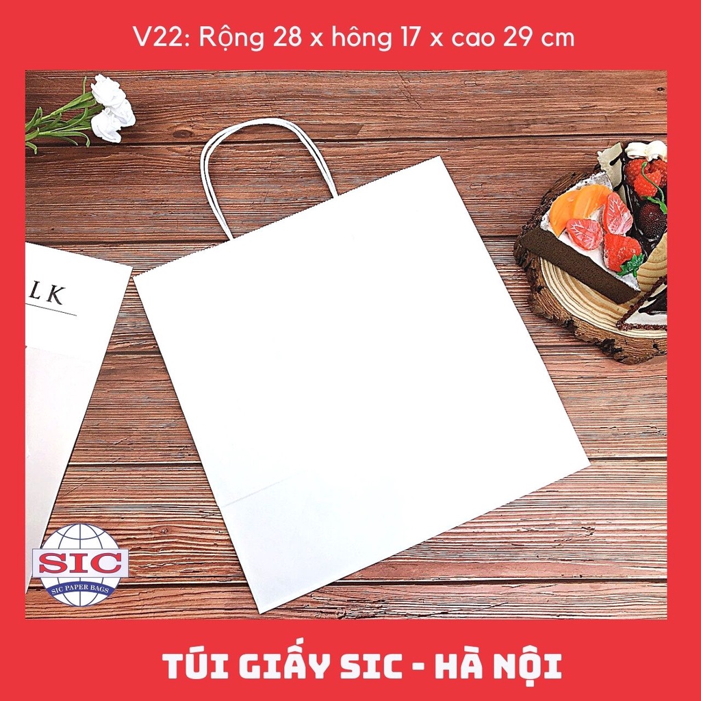 [SET 10 CHIẾC] TÚI GIẤY KRAFT V22: 28x17x29 cm CÓ QUAI ( ẢNH THẬT)