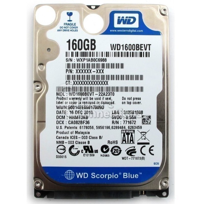 Ổ cứng HDD Laptop 160GB - Bảo hành 12 tháng